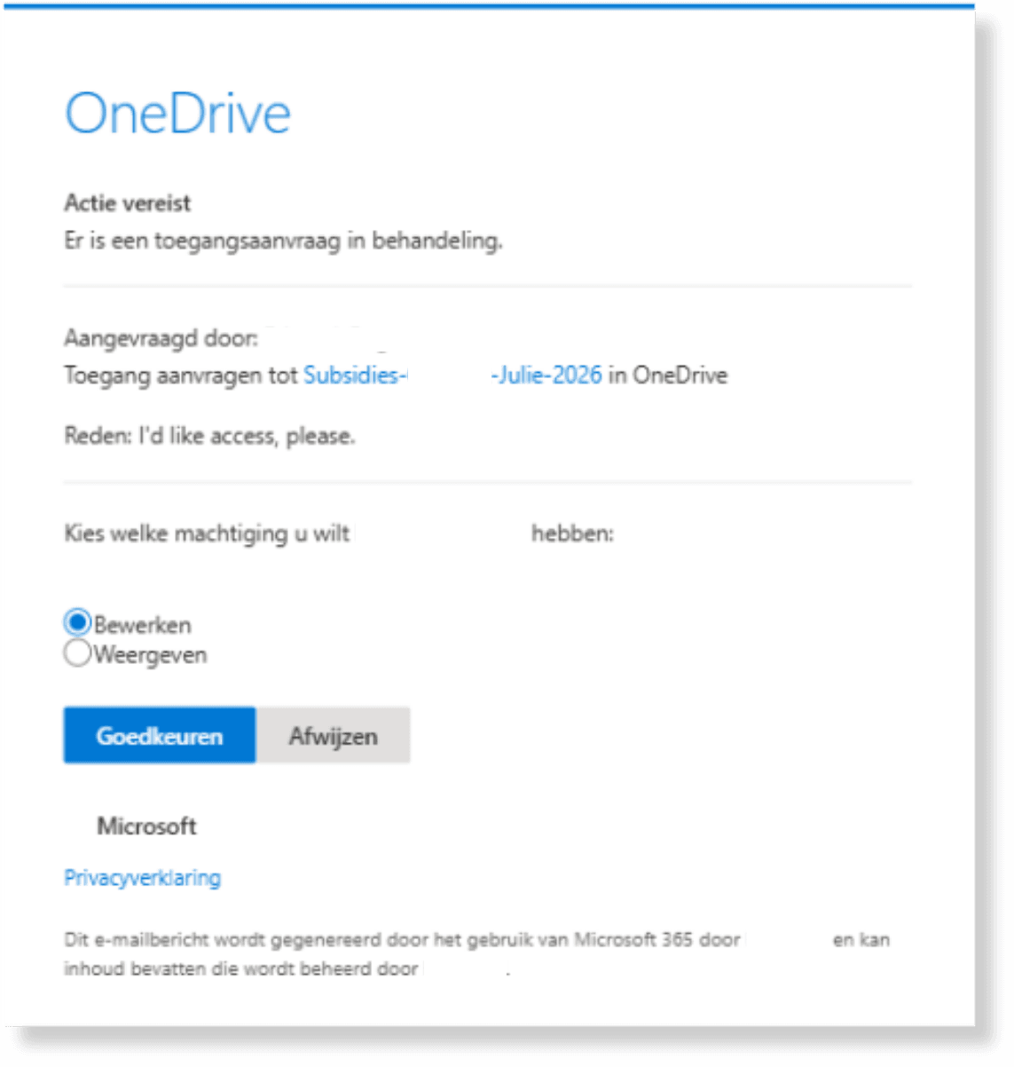 een voorbeeldbrief van phishing