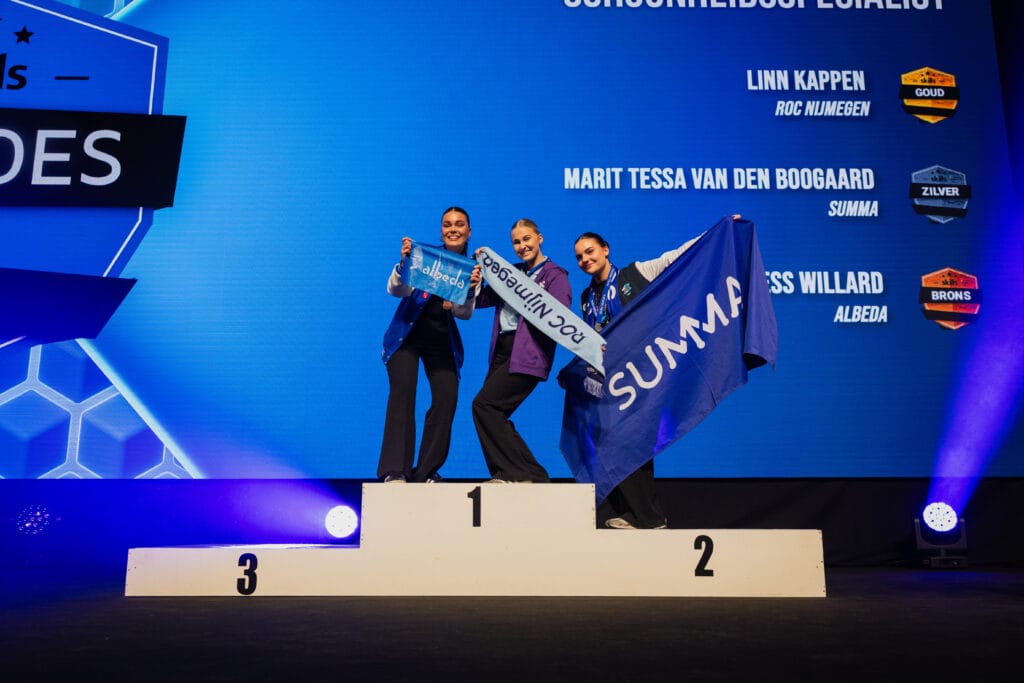 Linn op het podium bij WorldSkills finale NL
