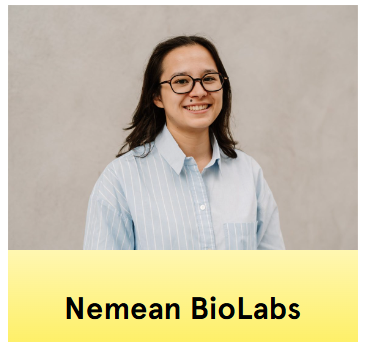 Fumi Lesné-Akiyama met zijn innovatie: Nemean BioLabs