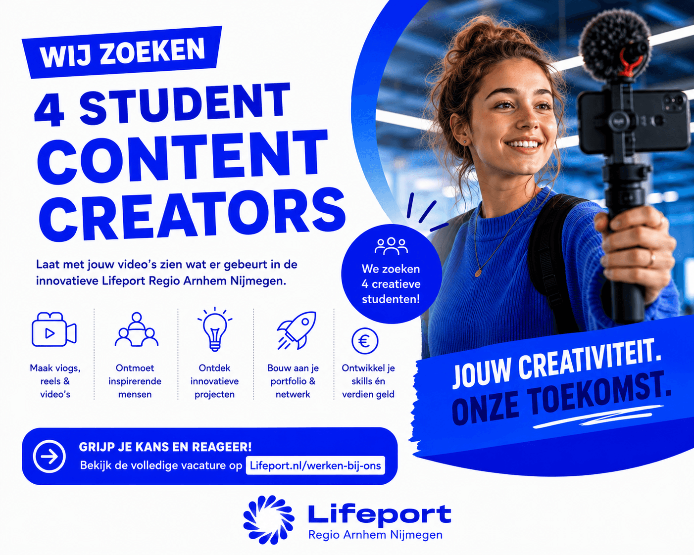 Student holding camera